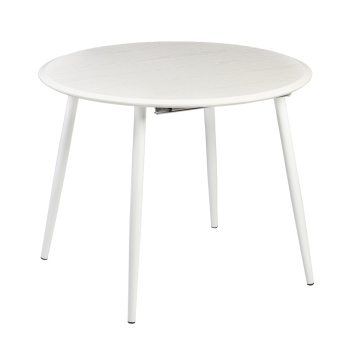 Стол раздв.СИДНИ МДФ 940*450мм ЛДСП EGGER Белый+опора металл. Черный матовый *1