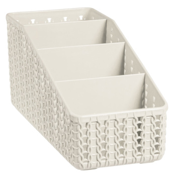 Органайзер пластм. "Вязание" 4 секции 200х100х105мм Белый ротанг М2382 ("М-Пластика") *1/16