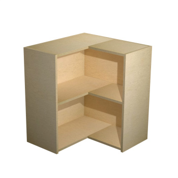 Шкаф навесной угловой 600х600 мм BROZEX-WOOD Эрика, с двумя дверцами, светло-бежевый / ясень капучино софт