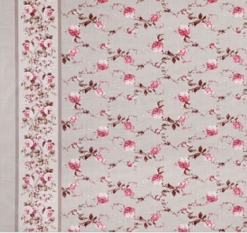 яяяКлеёнка на нетканой основе МАЖОР 454/8 "Розочки" на сером шир.1,35м (Тверь) *20м*