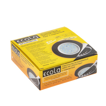 Светильник встраиваемый GX53 H4LD5310 Ecola Glass Стекл Круг с подсв.черн.хром SP53RNECH *10/30