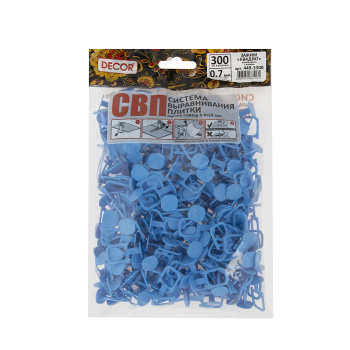 Система выравнивания плитки СВП зажим "Квадрат" 0,7мм (пакет 300шт) (арт.449-3300)  *1/10/20