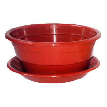 Кашпо пластм. "Фиалка" 1,0л d верха 160мм h70мм с поддоном Коричневое (Ирбит) *1/60