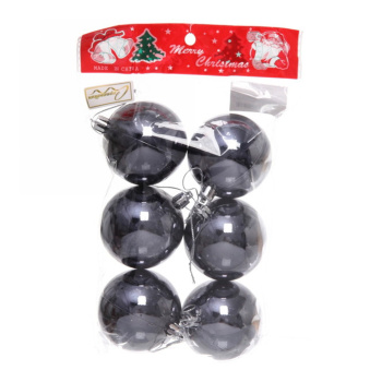 Новогодние шары 6 см (набор 6 шт) "Глянец", Графит (пакет) Новогодние шары 6 см (набор 6 шт) "Глянец", Графит (пакет)