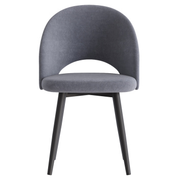 Кресло ШАДЕ парма 1016 темно-серый+ Каркас СТЕЛС Металл Черный матовый*4