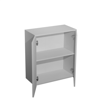 Шкаф навесной 600х676х290 мм BROZEX-WOOD Серый лед, с двумя дверцами, серый / графит