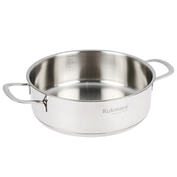 Кастрюля нерж. "Kukmara" "Safia" 3,9л Сотейник Ст.кр., d дна245мм (подх. д/Инд.пл.) SF-STP3926G *1/4