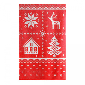 Полотенце махровое 50*90см Сканди 1 Насыщенный красный/белый МХ40 Самойловский текстиль *1