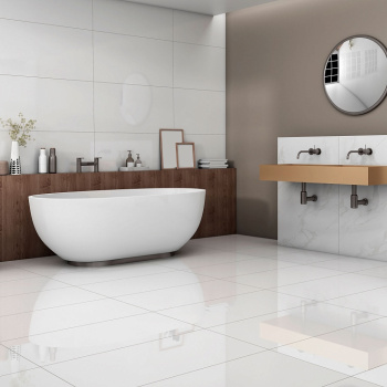 Керамогранит 1.44 м² Global Tile Princess GT120605403PR, 1200х600х8.5 мм, полированный, белый
