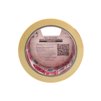 Лента клейкая малярная термостойкая "ТЕРМО PRO" 50мм х 25м арт.2010260 "TOOLBERG" *1/36