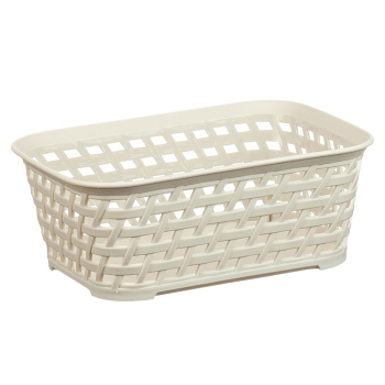 Корзина для хранения пластм. "Ротанг" 185х140х70мм Белый М2374 ("М-Пластика")*1/20