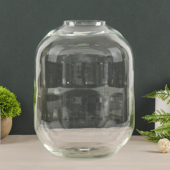 Ваза "Вольга-2" d-8 см.  h-30 см х19см (объём 8,5л) прозрачная 4332335